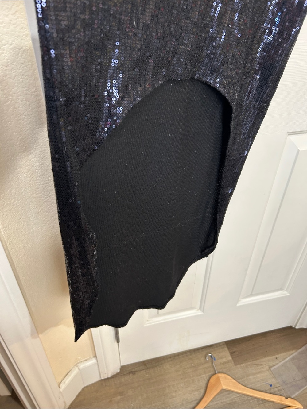 Lovely Day Sparkly Black Sequin High-Low Midi/Maxi Party Dress – Size Small - Picture 3 of 8